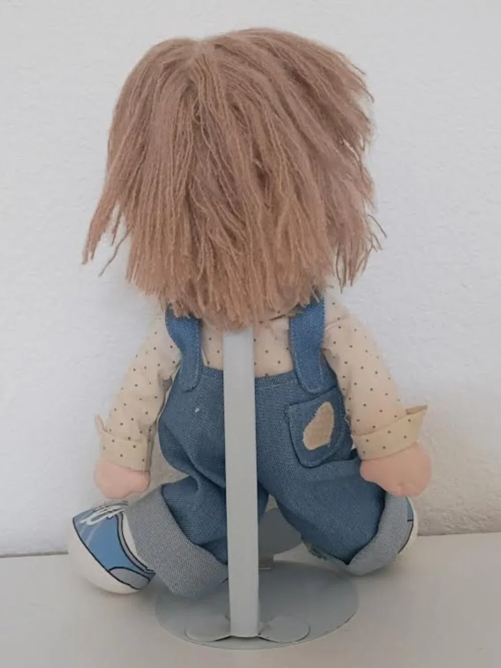 PRECIOUS MOMENTS LAST FOREVER BY APPLAUSE 1985 SAMUEL J BUTCHER BOY DOLL W/STAND